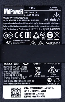 Original 19.5 V 6.7 UN 130W laptop ac Adaptor Incarcator pentru Dell XPS 15 M1210 M1710 9530 GEN 2 9Y819 d232h da130pe1-00 fa130pe1-0