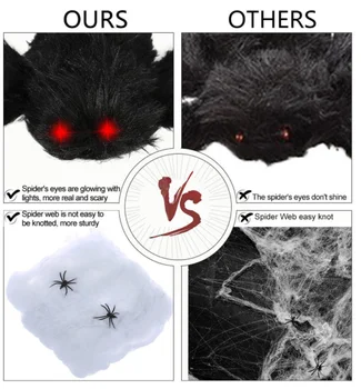 Decoratiuni de Halloween Gigant Elastic horror black Spider Web cu Negru Păianjen Mare Teroare Bara de Partid Casa Bantuita elemente de Recuzită