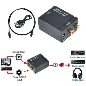 HD 1080P Digital Optic Coaxial Toslink Fibre de Conversie SPDIF Coaxial la Analog RCA Audio Convertor Adaptor RCA L/R 3.5 mm