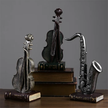 Creative Rășină Vioara Saxofon Decor Acasă Mobilier Modern, Model Retro Instrument Muzical Ornamente Meserii Figurina Cadou