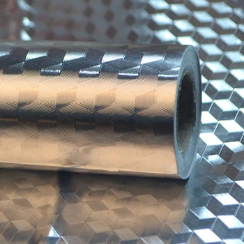 5M 3D Cub Grila de Aluminiu rezistente la Ulei Autocolant Bucătărie Coaja de Portocala Linii Folie Aragaz Cabinet Adeziv rezistent la apa de Argint Vinil V