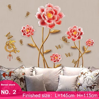 10 Stiluri Diferite de Flori Autocolante de Perete Colorat Trandafir Crin Decor Acasă pentru Canapea, TELEVIZOR Artă Murală DIY Vinil Decalcomanii de Perete