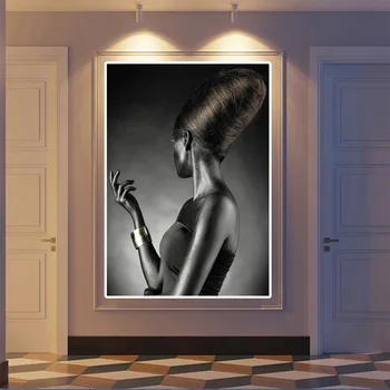 Negru African Arta Nud Femeie Panza Pictura Nordică Postere si Printuri Scandinave Arta de Perete de Imagine pentru Camera de zi Acasă Constantin