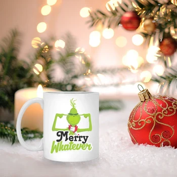 Drăguț Cafea, Ceai, Lapte, Bere Cupa Cadouri Amuzante pentru Prieteni Verde Păros Grinch Crăciunul Cani Ceramice