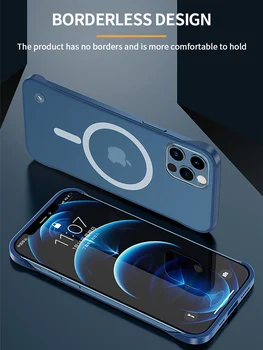 Pentru iPhone 12 Pro Max Cazul Ebaicase Ultra-Subțire Transparent Magnetic Mat rezistent la Șocuri Cover Pentru iPhone 12 Mini Înapoi Caz Funda