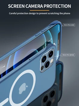 Pentru iPhone 12 Pro Max Cazul Ebaicase Ultra-Subțire Transparent Magnetic Mat rezistent la Șocuri Cover Pentru iPhone 12 Mini Înapoi Caz Funda