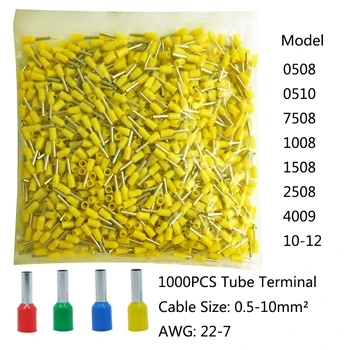 1000pcs/pachet caietul de sarcini Diferite, izolate bucșe tub bloc Terminal de cablu electric de sertizare terminator conector de cablu