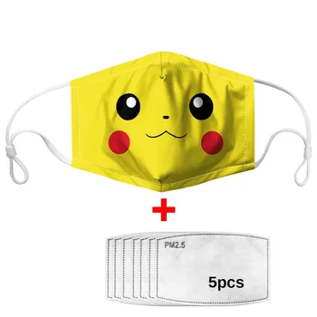 Noi Pikachu Imprimare Gură, Mască pentru Adulți și Copii Măști de Desene animate Pokemon Masca Filtru Înlocuibil Element Masti de Praf Reutilizabil