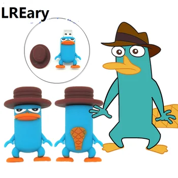 Desene animate Perry ornitorincul seria unitate flash usb albastru pen drive flash amuzant memory stick U disk 4GB 8GB 16GB 32GB capacitate reală