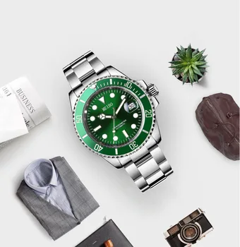 2020 Nou Celebrul Brand de Lux Casual Cuarț Ceas pentru Bărbați din Oțel Inoxidabil, Data Calendar Ceasuri Relogio Masculino Bărbați Ceas Verde