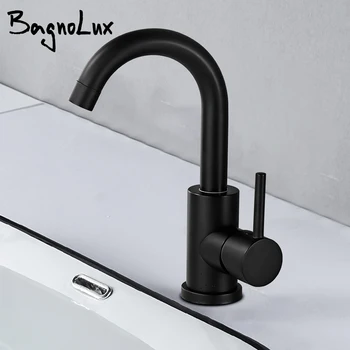 Negru Tip Mixt Tip Mâner Unic Platforma O Gaura de Instalare Bucătărie Baie Duș WC Chiuveta, Robinet