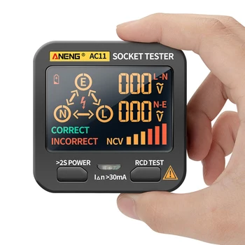 AC11 Digital Soclu Inteligent Tester Tensiune de Test Soclu Detector de US/UK/eu/AU Plug Ground Zero Linie Faza Verifica Rcd NCV test