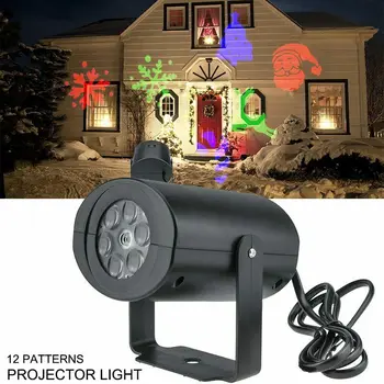 SUA/UE Plug Crăciun Proiector Lumini RGB 12 Modele de LED-uri Lampa de Iluminat Spumante Fulg de nea Peisaj Impermeabil în aer liber Lumini