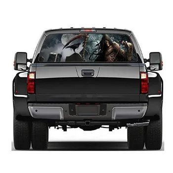 3D Grim Reaper, Moartea Pădure Fereastra din Spate Grafic Autocolant Auto Camion Van Decal pentru SUV, Pickup Groază Totem Autocolant Auto