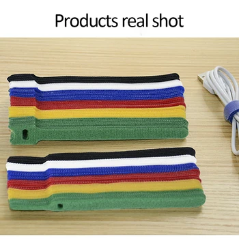 50pcs T-tip Velcro Cablu de Sârmă Cravată Reutilizabile Cablul de Organizator Sârmă 15*1.2 cm Colorate Calculator prin Cablu de Date Cablu de Alimentare Cravată Curele