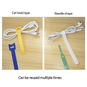 50pcs T-tip Velcro Cablu de Sârmă Cravată Reutilizabile Cablul de Organizator Sârmă 15*1.2 cm Colorate Calculator prin Cablu de Date Cablu de Alimentare Cravată Curele