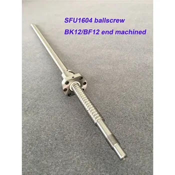 SFU RM 1604 BallScrew 200 300 400 500 600 mm, Laminate Mingea șurub cu un singur Ballnut pentru CNC piese BK/BF12 standard end prelucrate