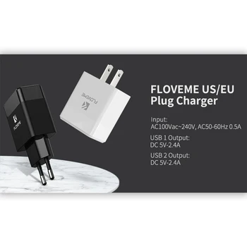 FLOVEME UE NE Plug Încărcător USB pentru iPhone pentru Samsung 2.4 Universal Încărcător de Telefon Mobil de Repede pe Perete Adaptor de Încărcare 2021 Noi