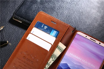 AZNS Pentru Huawei Mate 10 Pro Caz Flip PU Piele Caz Pentru Huawei Mate 10 Pro Acoperire de Înaltă Calitate Stand de cărți Slot pentru Card de Cazuri de Telefon