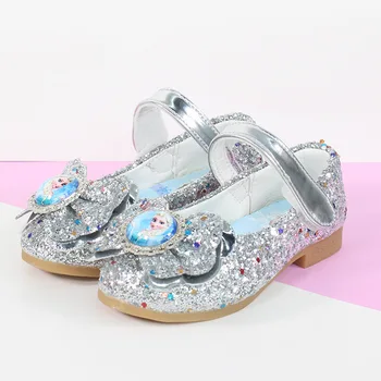 Disney fete printesa congelate pantofi copii crystal non-alunecare moale jos paiete spectacol petrecere de pantofi de dans