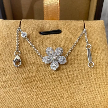 OEVAS Argint 925 Spumante de Înaltă Carbon Diamant Bratari de Flori Pentru Femei Petrecerea de Nunta en-Gros Bijuterii Fine