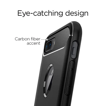 Spigen Armor Rugged Caz pentru iPhone 8 Plus / 7 Plus - Final de Protecție Flexibil, Durabil TPU Fibra de Carbon Texturi Caz
