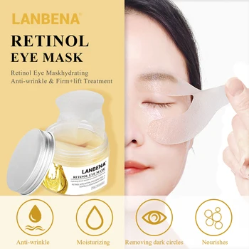 Lanbena Retinol Masca pentru Ochi Eye Patch Anti-umflatura Reduce Cercurile Intunecate de Vârstă Lifting Firming Eye Serum Crema de Îngrijire a Pielii 50pcs