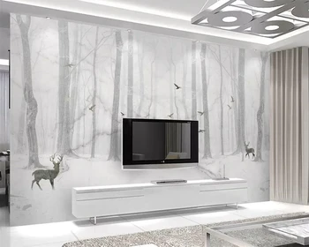 Beibehang Marmură, tapet mural Nordic abstract pădure elan TV de fundal pereti camera de zi de decorare dormitor tapet 3d