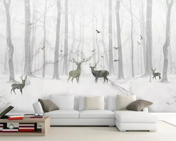 Beibehang Marmură, tapet mural Nordic abstract pădure elan TV de fundal pereti camera de zi de decorare dormitor tapet 3d