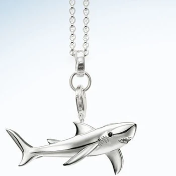 925 Sterling Silver Shark Coliere Coliere & Pandantive, European Bijoux cele Mai multe Moda Bijuterii Pandantiv Colier Cadou pentru Femei Barbati