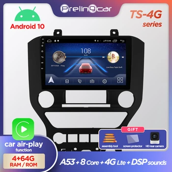 Prelingcar Android 10.0 NICI un DVD 2 Din Radio Auto Multimedia Player Video de Navigare GPS Pentru Ford Mustang Octa-Core 2.5 D DSP IPS