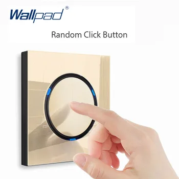 Wallpad 2020 New Sosire Aleatoare faceți Clic pe Perete Comutator de Lumină Cu LED Indicator Putere de Perete Soclu de Cristal de Aur Panou de Sticlă Pentru Acasă