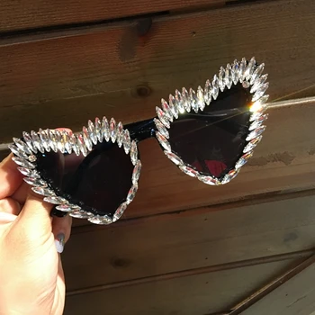 2018 ochelari de Soare pentru Femei brand designer Cool Ochelari de Soare pentru Barbati de lux Stras Retro Dragoste în Formă de Inimă de Vară, ochelari de nuante
