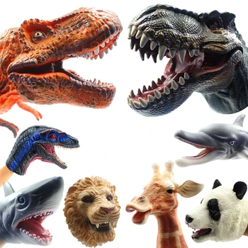 Dinozaur Mână De Păpuși Jucării Moi De Vinil Cauciuc Cap De Animal De Păpuși Figura Jucărie Mănuși Pentru Copii Model Cadou Pentru Copii De Simulare