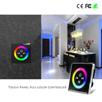 Controler RGB Smart LED Dimmer Culoare Tempe Control 12-24V Lumini cu LED-uri Comutator de Perete Panou Tactil pentru Lumini LED Benzi LED Lampă