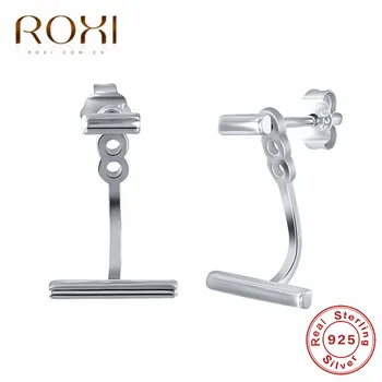 ROXI Minimalist Bar Stud Cercei Argint 925 de Pin Ureche Helix Piercing Cercei pentru Femeile de sex Feminin Bijoux Boucle d'oreille