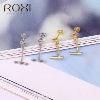 ROXI Minimalist Bar Stud Cercei Argint 925 de Pin Ureche Helix Piercing Cercei pentru Femeile de sex Feminin Bijoux Boucle d'oreille