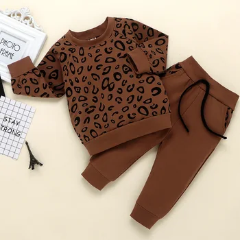 2020 Nouă Copii Baby Girl Boy Leopard Haine Set Topuri Tricou Jambiere Pantaloni De Costum Set De Toamnă Fete De Îmbrăcăminte Pentru Băieți