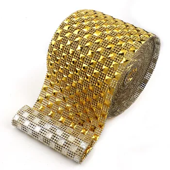 1 Curtea De 12 Rânduri de 10mm Patrati de Aur Stilul Punk Nit Mesh Trim Plastic ABS Cos Pentru DIY Meșteșug Bijuterii Decor