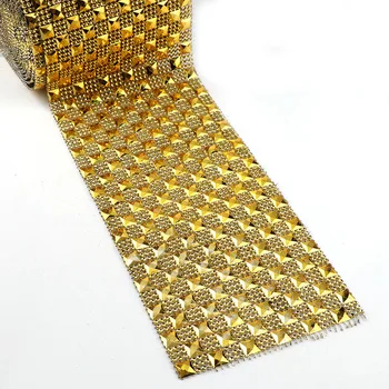 1 Curtea De 12 Rânduri de 10mm Patrati de Aur Stilul Punk Nit Mesh Trim Plastic ABS Cos Pentru DIY Meșteșug Bijuterii Decor