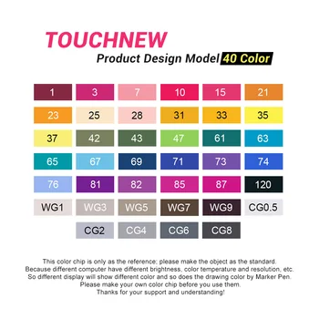 TOUCHNEW 40 de Culori Marker Dual Sfat pe bază de Alcool Markeri Set
