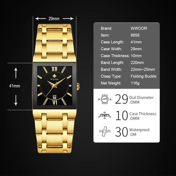 WWOOR de Lux de Aur Negru Ceas Pentru Femei Piața de Moda Cuarț Ceas Doamnelor Rochie de Ceasuri de mână de Brand de Top Sport Ceas reloj mujer