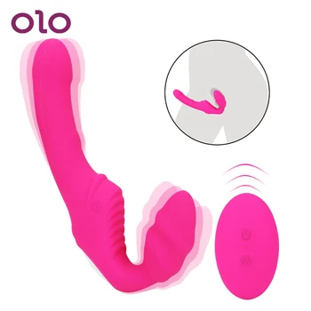 OLO Dual Cap Vibrator de Control de la Distanță 9 Modul de Silicon AV Baghetă Magică Vibrator Vagin Stimulator Clitoris Jucarii Sexuale pentru Femei