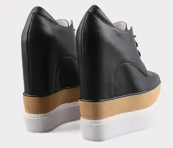 Cyabmoz Sexy Înălțimea creșterea Pantofi Femei din Piele Adidasi Casual Ascuns tocuri inalte Petrecerea Doamnelor Pantofi Wedge Platform