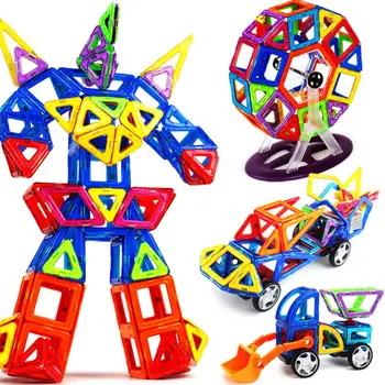 60/105pcs Dimensiuni Mari Magnetice de Designer-Set de Constructii Model & Constructii Jucărie Magneți Blocuri Magnetice Jucarii Educative Pentru Copii