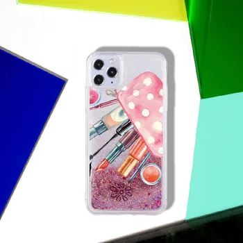 Cosmetice Fard de obraz Ruj Strălucire Lichid Real Sclipici Caz de Telefon Fundas Cover pentru iPhone 12 11 X XS XR Max Pro 7 8 7Plus 8Plus 6