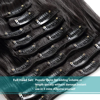 Rosabeauty Brazilian Direct Clip În Extensii de Par 140G/set Păr Uman Remy de Păr 10buc/set Culoare Naturala