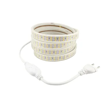 0,5 Metri de Iluminat cu LED Strip 220 V 2835 276L/M Trei Rând 50CM 1M 1,5 M 2M, 2,5 M, 3M, 3,5 M, 4M 4,5 M 5M UE Plug alb Cald alb Rece