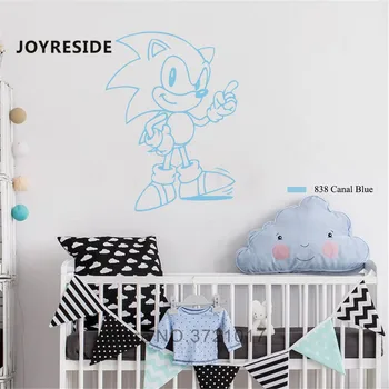 JOYRESIDE Joc Personajul Perete Decal de Desene animate Sonic Perete Autocolant Drăguț Vinil Decor Acasă Copii Decor Dormitor Design Interior A868