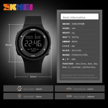 SKMEI Confortabil Digital Simplu Bărbați Femei Watch 2 Timp Impermeabil Mens Doamnelor Sport Ceasuri de mana Ceasuri reloj hombre 1445
